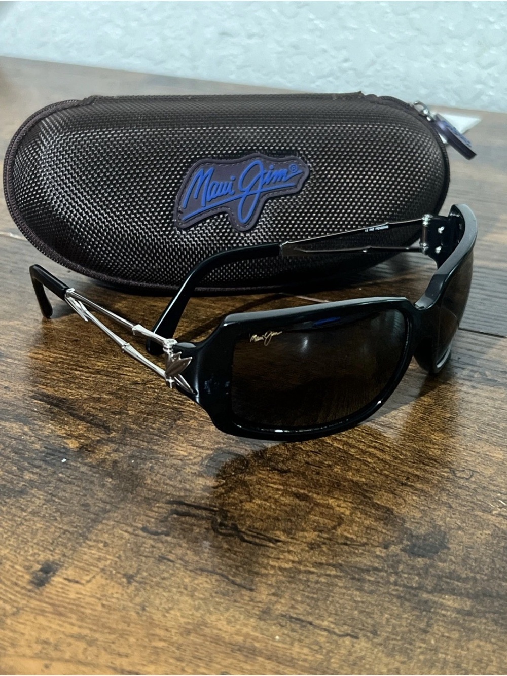 MAUI JIM BAMBOO MJ 104-17 GLOSS BLACK HCL BRONZE POLARIZED SUNGLASSES
